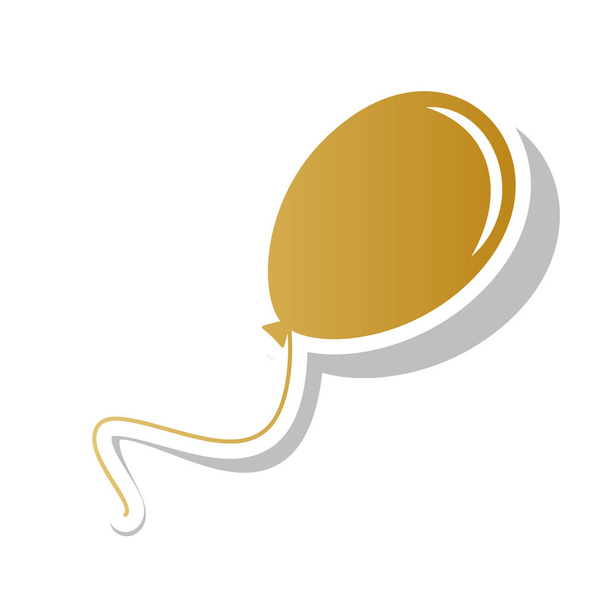 Ilustración de signo de globo. Vector. Icono de gradiente dorado con whi
 - Vector, Imagen