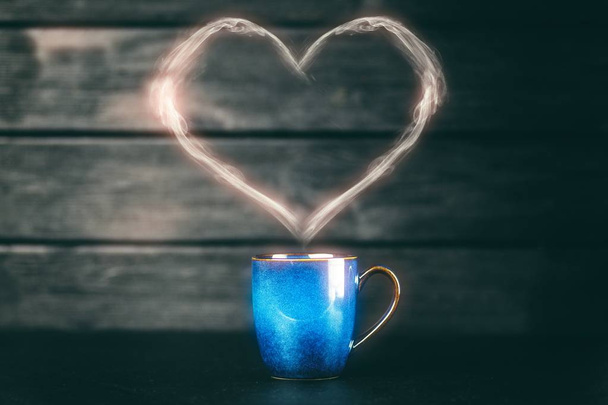 κούπα καφέ μπλε - Φωτογραφία, εικόνα