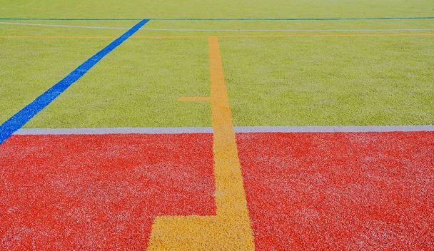 Kolor linii na boisku. Kopiować miejsca. Sportu tekstury i tła - Zdjęcie, obraz