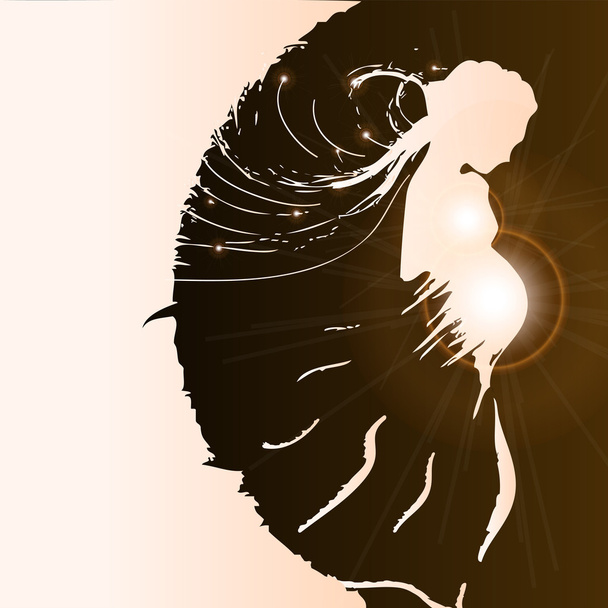 Silhouette of pregnant woman - vector illustration - Vector, Image