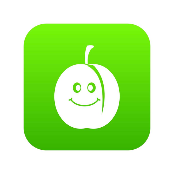 Fresh smiling apricot icon digital green - Vettoriali, immagini