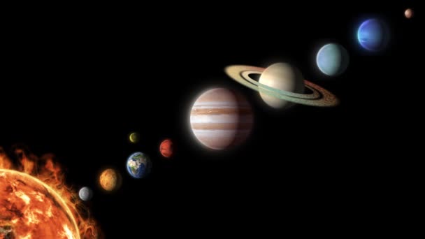 planety Sluneční soustavy zarovnané aniamace - Záběry, video