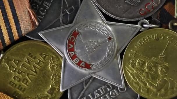 Set of rare soviet military medals and orders - Footage, Video