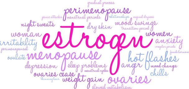 Nuvem de palavra estrogénio
 - Vetor, Imagem