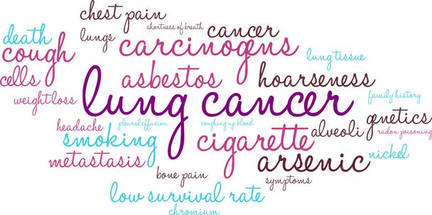 Akciğer kanseri kelime bulutu - Vektör, Görsel