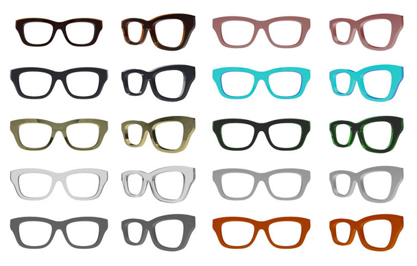 3D απεικόνιση απόδοσης μάτι γυαλιά 3d Ορισμόςεικονιδίου - Φωτογραφία, εικόνα