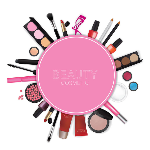 Sets of cosmetics on Pantone Color Background Vector - Vettoriali, immagini