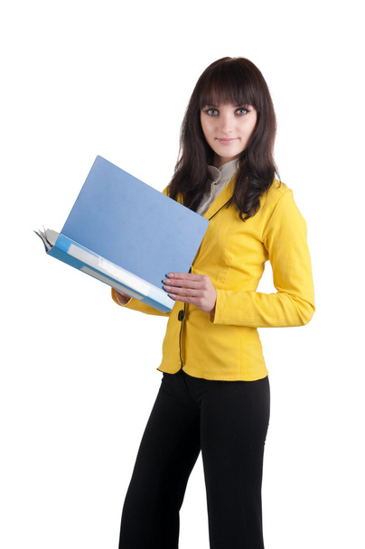 Young woman in yellow suit - Fotó, kép