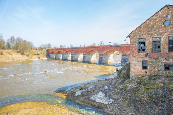 Kuldiga bridge and river at Latvia. 2018 - Photo, Image