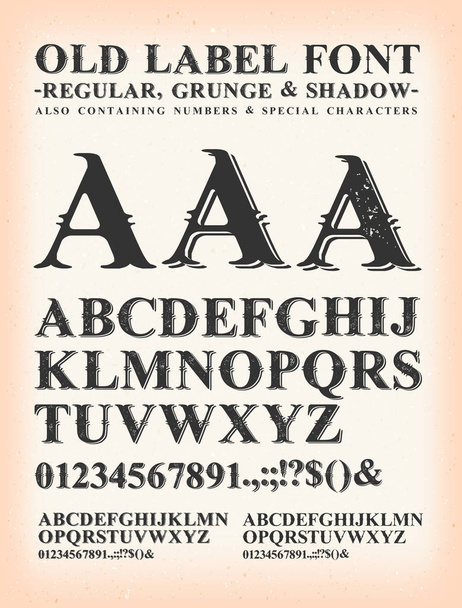 set van retro westerse design alfabet op lichte achtergrond - Vector, afbeelding