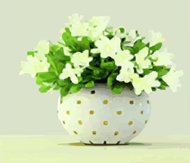 vase with beautiful flowers, vector illustration - Vecteur, image