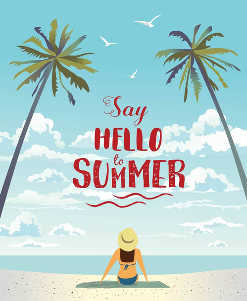 Summer holiday poster. Vector illustration. - Wektor, obraz