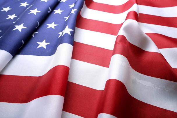 Background flag of the United States of America for national federal holidays celebration and mourning remembrance day. USA symbolics. - Photo, Image