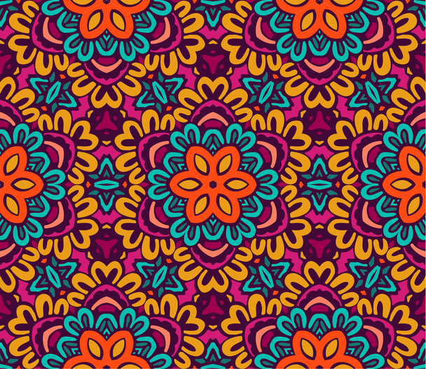 Abstract floral mosaic colorful seamless pattern - Vecteur, image