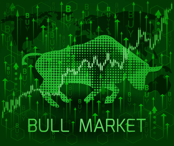 Bull market concept. - Vector, Image