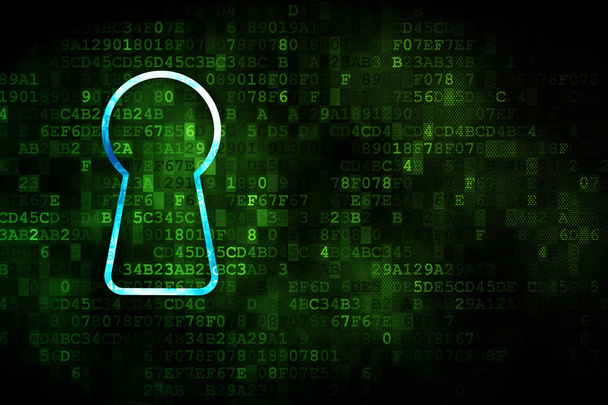 Security concept: Keyhole on digital background - Photo, Image
