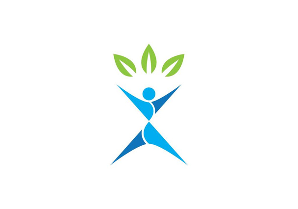 Hauskoja ihmisiä Terve elämä Logo malli
 - Vektori, kuva
