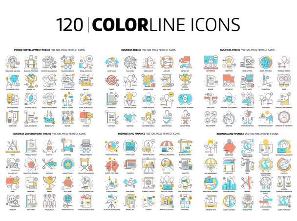 120 Color line ikony - Vektor, obrázek