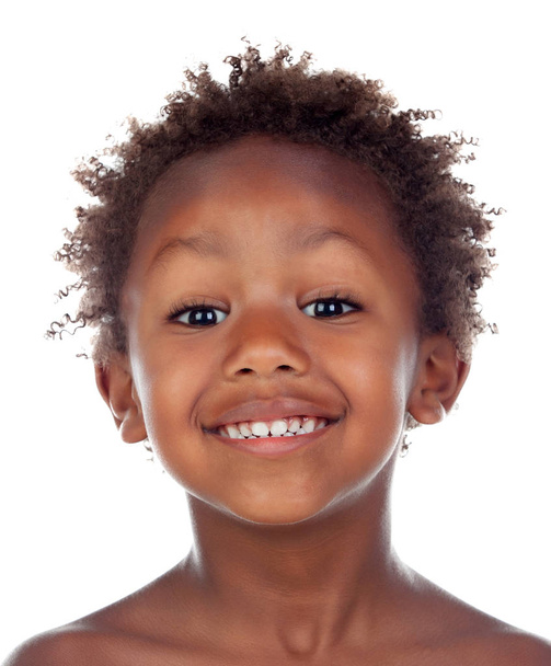 funny and happy african boy isolated on white background - Foto, Bild