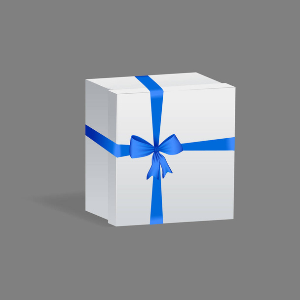 Modèle réaliste, maquette d'emballage en papier cadeau, forme carrée boîte
. - Vecteur, image