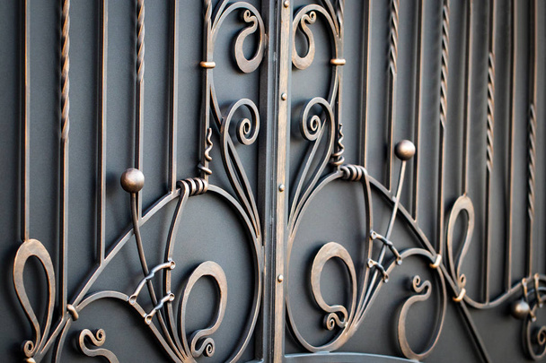 Великолепные ворота из кованого железа, декоративная ковка, кованая элема
 - Фото, изображение
