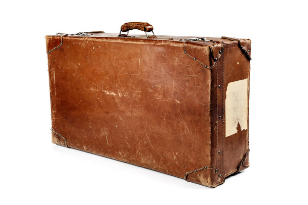 vintage leather baggage isolated - Photo, Image