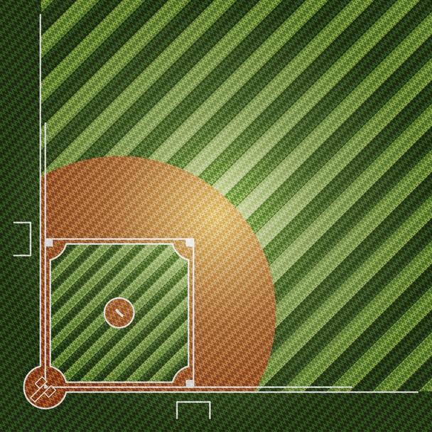 Realistische geborduurde stuk werkzaamheden textuur van honkbal veld element vector illustratie ontwerpconcept - Vector, afbeelding
