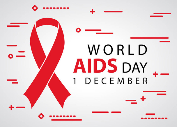 flat world aids day 1 december awareness tape icon - Вектор,изображение