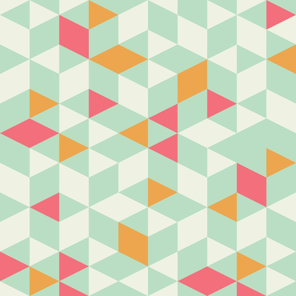 Geometric triangle seamless pattern with color mint, vector illu - Vetor, Imagem