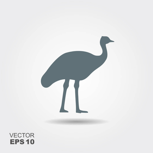 Icono de avestruz. Silueta de vector plano
 - Vector, imagen