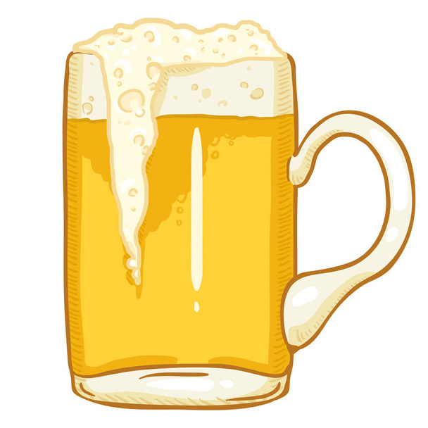 Вектор мультфільм скла світле пиво з піною - Вектор, зображення
