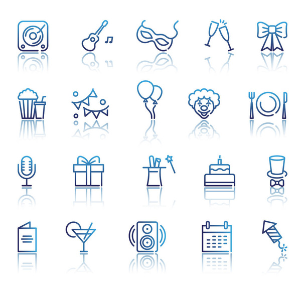 Set of Party Related Vector Line Icons - Vector, Image