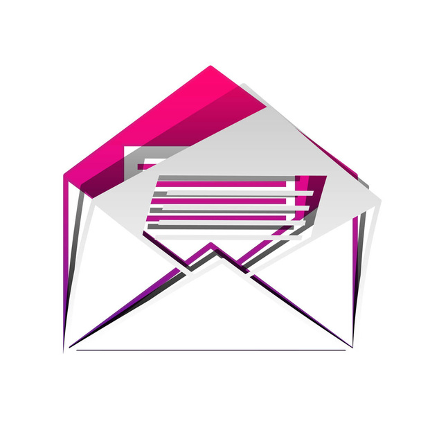 Letter in an envelope sign illustration. Vector. Detachable pape - Vector, Image