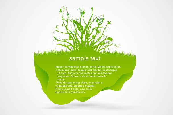 Green Speech Bubble with a flowers - Vector, Image
