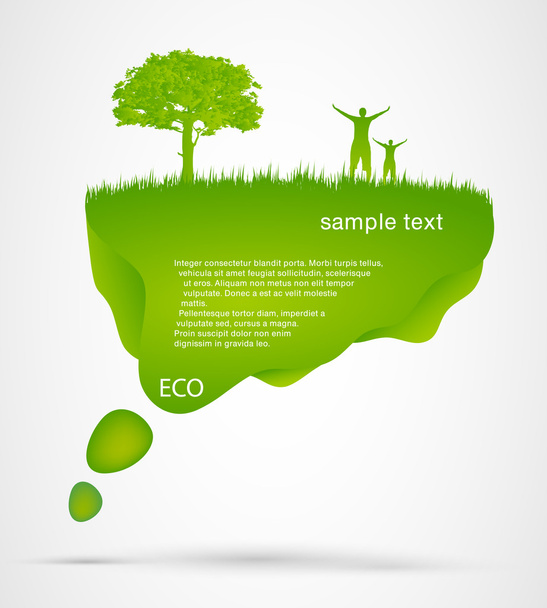 Green Speech Bubble with man - Vector, Image