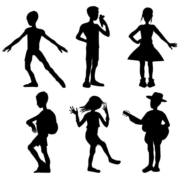 kinderen silhouetten - Foto, afbeelding