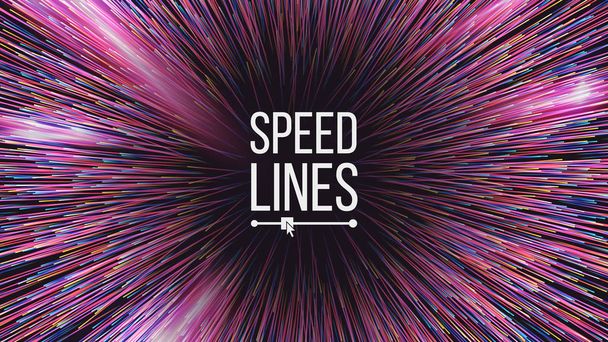 Abstract Speed Lines Vector. Motion Effect. Motion Background. Glowing Neon Composition. Illustration - Vector, Image