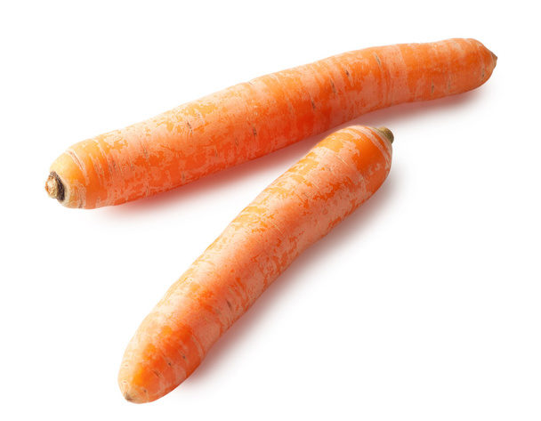 Dos zanahorias jugosas brillantes
 - Foto, imagen