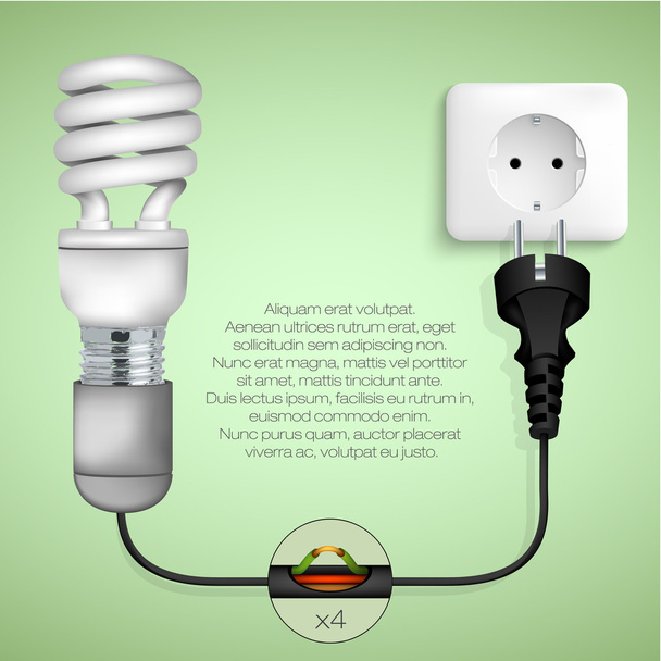 Concept of clean energy in the home - Vector, Image