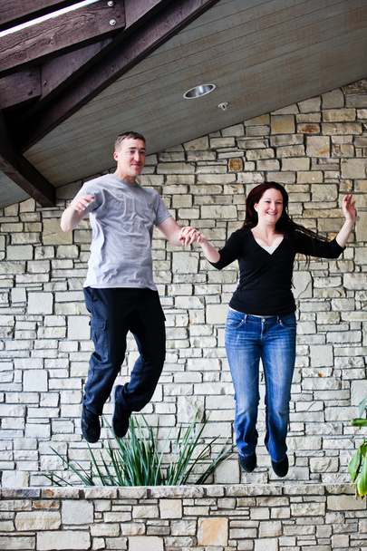 Young couple Jumping for Joy! - Foto, Imagem