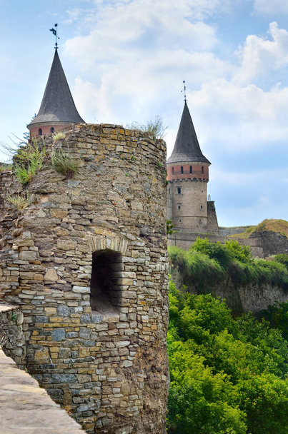 Walls and towers of a great medieval fortress - Фото, зображення