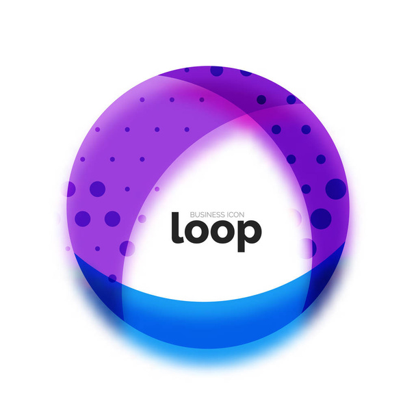 Loop Circle Business-Ikone, mit transparenten Formen aus Glas - Vektor, Bild