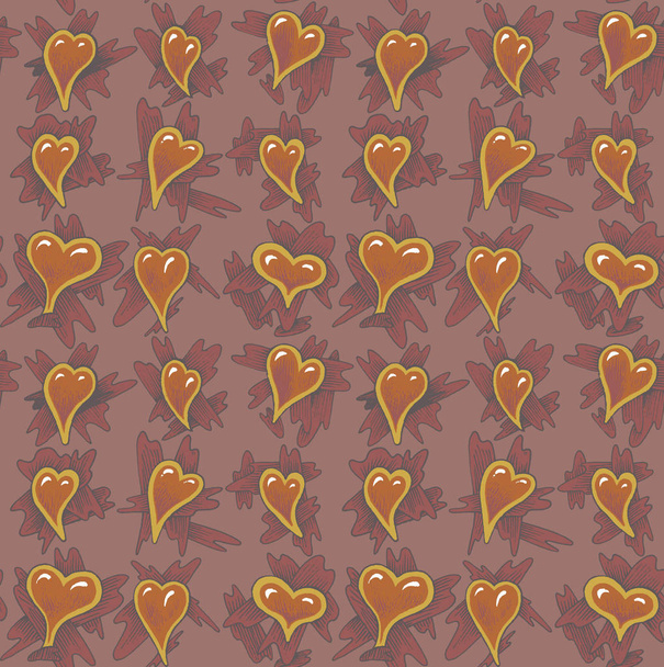 The pattern of hearts. Seamless woven pattern. Design print for textile, fabric, wallpaper, background. Can be used for printing on paper, packaging, in textiles. - Foto, Bild