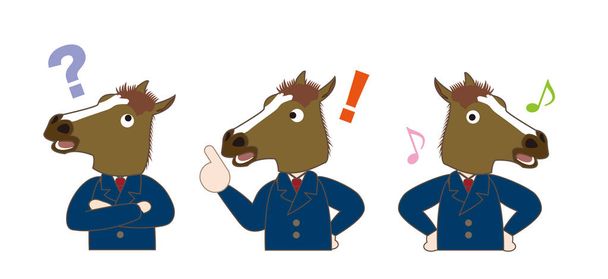 Horse businessman character  - Vettoriali, immagini