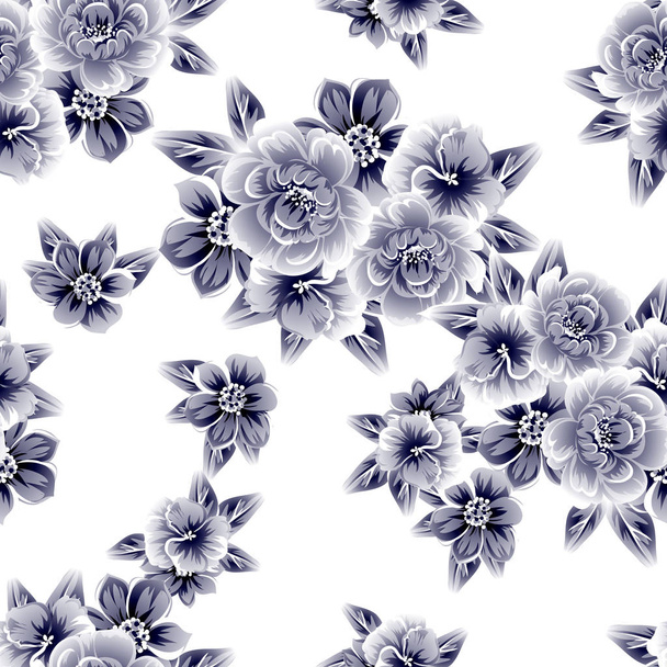 Seamless vintage style flower pattern. Floral elements - Vettoriali, immagini