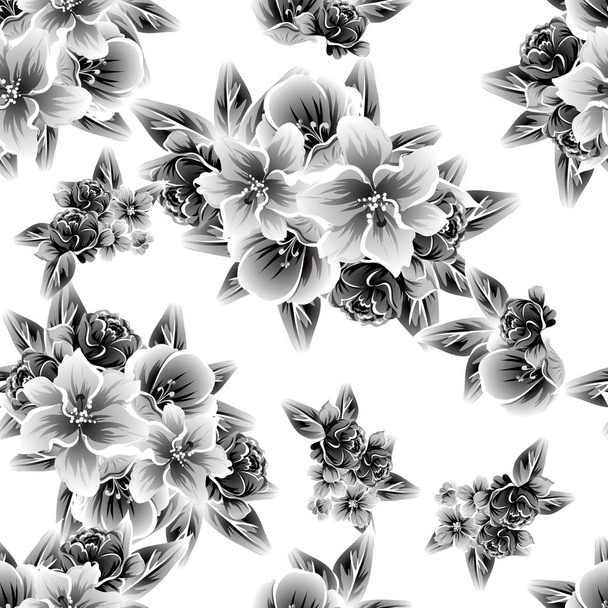 Seamless vintage style flower pattern. Floral elements - Vektör, Görsel