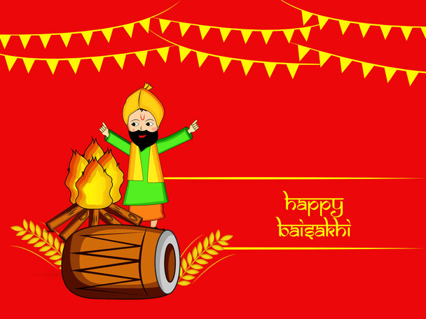 Illustration of background for Indian festival Baisakhi - Vector, Image