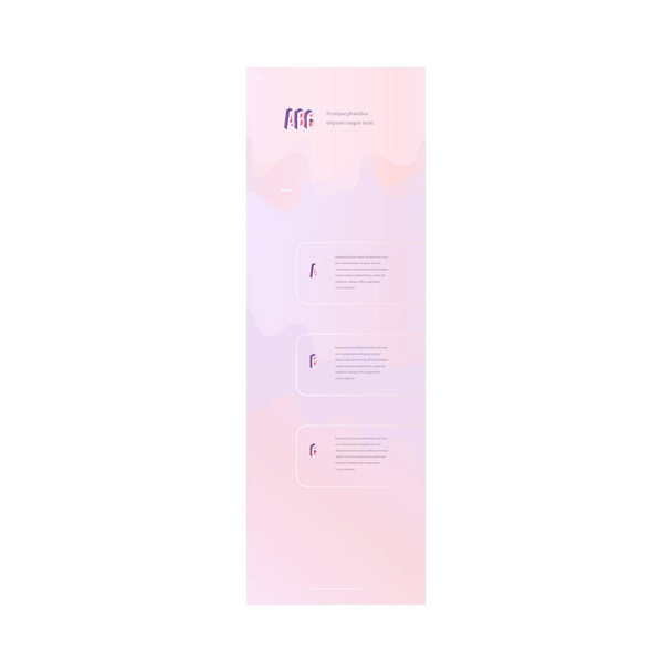 Responsive one page website design in trendy pastel colors with gradient. - Vektör, Görsel