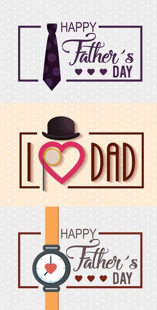 mutlu Babalar günü kartı hat ve Aksesuar - Vektör, Görsel