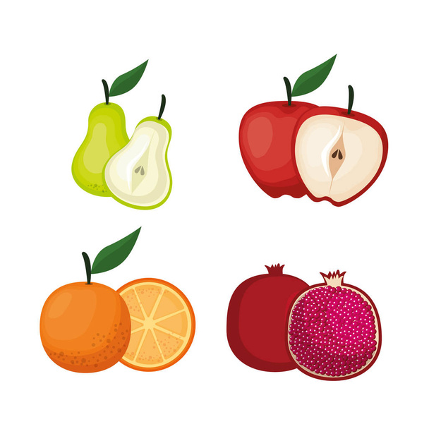 delicious fruits healthy food - Wektor, obraz